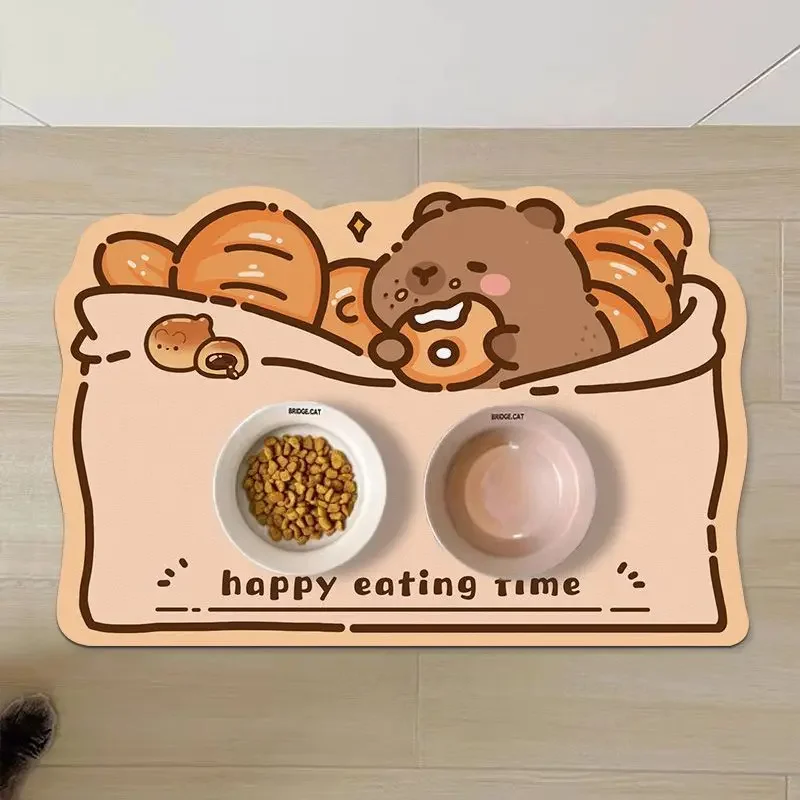 (estilo 7 50x80cm) Tapete Antiderrapante E Absorvente Para Alimentação De Animais De Estimação, Lavável, Resistente A Manchas E Respingos.