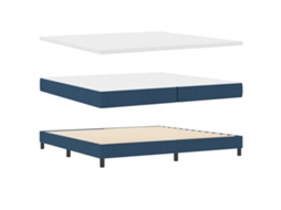 Conjunto 1 Cama Box Vidaxl Azul Tecido (200 X 200 Cm)