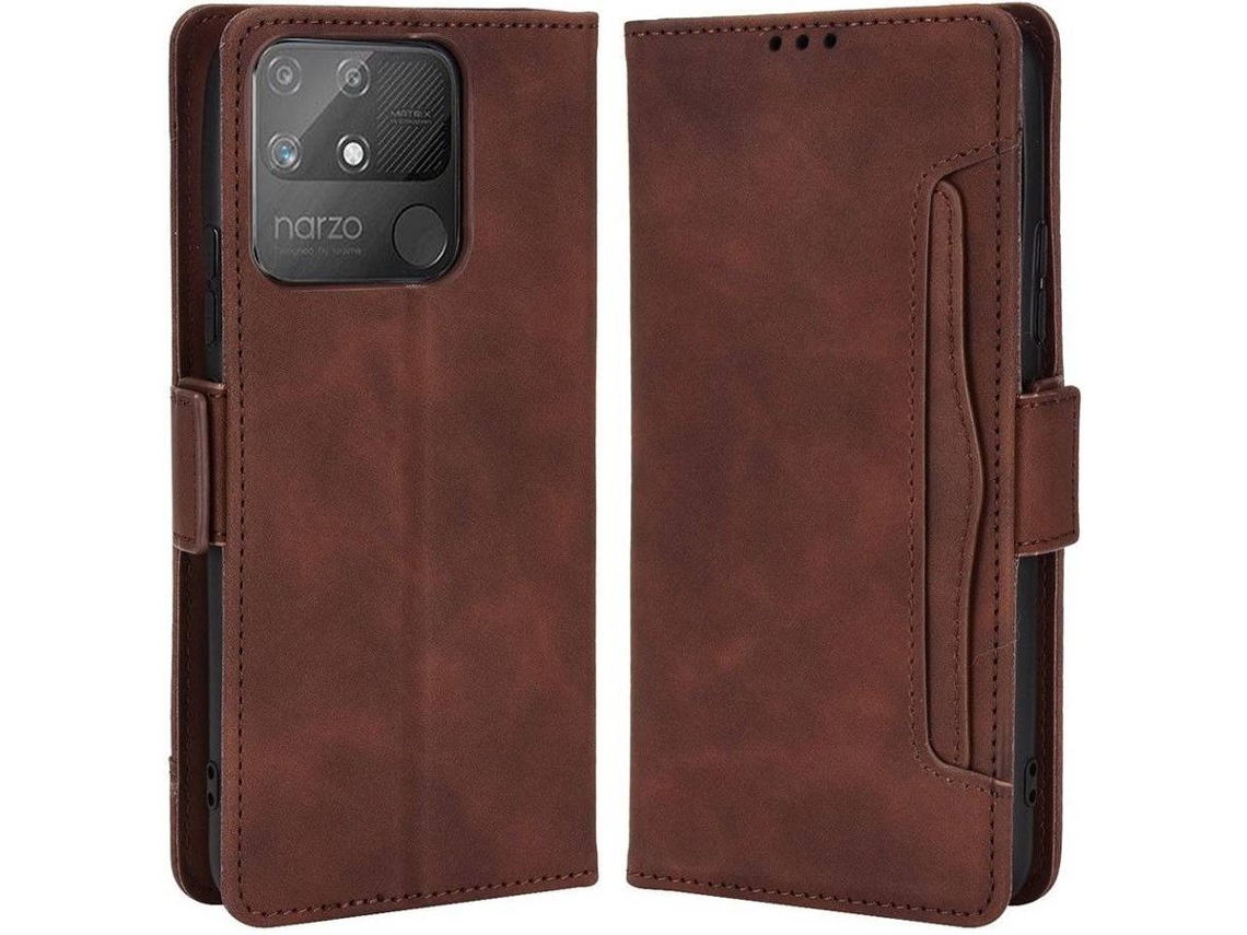 Capa e Película Oppo Reno 7 5G HFS HOUSE Carteira Castanho