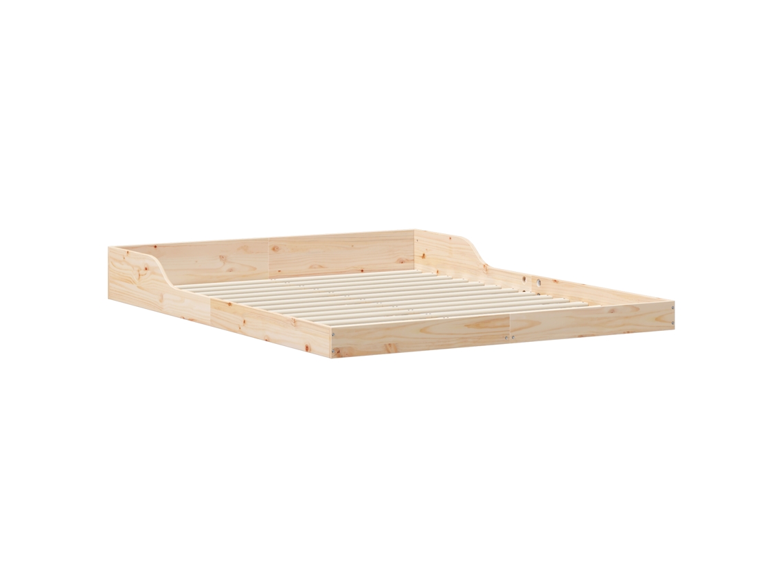 Conjunto 1 Estrado De Cama Plataforma Vidaxl Castanho Madeira De Pinho Maciça (160 X 210 Cm)