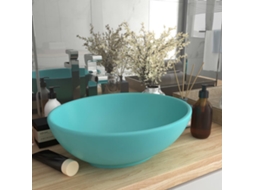 Vidaxl Lavatório Luxuoso Oval 40x33cm Cerâmica Verde-claro Mate
