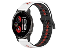 Pulseira Garmin Venu 2 Plus De 20 Mm, Silicone Respirável Tricolor, Branca, Preta, Vermelha.