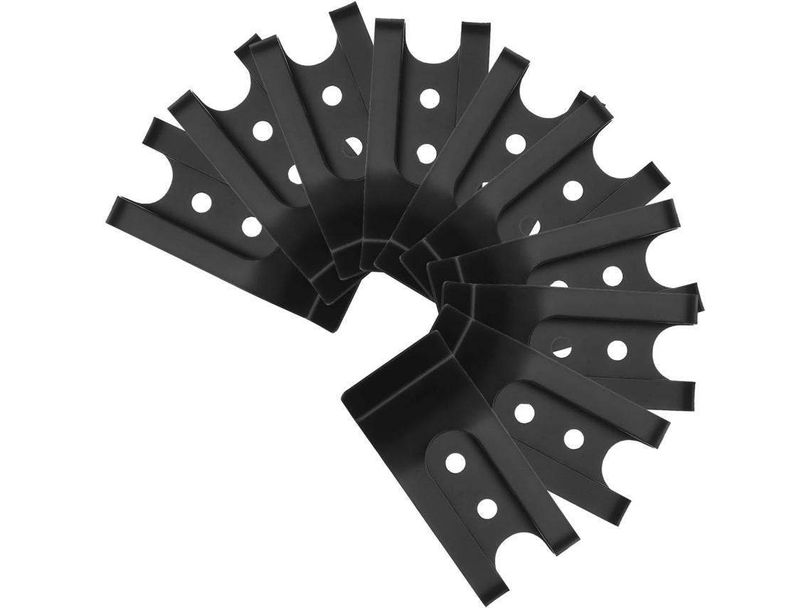 Fácil Instalação, Design Com Furo Para Cinto, 10 Presilhas De Metal, Material De Ferro Preto, Fixação Forte Para