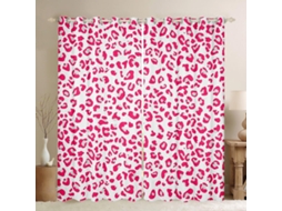 Cortinas De Janela Com Estampa Leopardo Rosa, Cortinas De Janela Com Estampa Chita Para Crianças, Adolescentes, Meninas