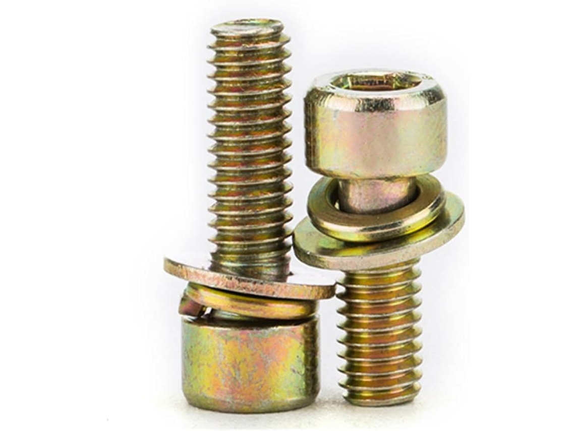 Parafuso Combinado Triplo Hexagonal Cilíndrico Zincado, M6m8, Com