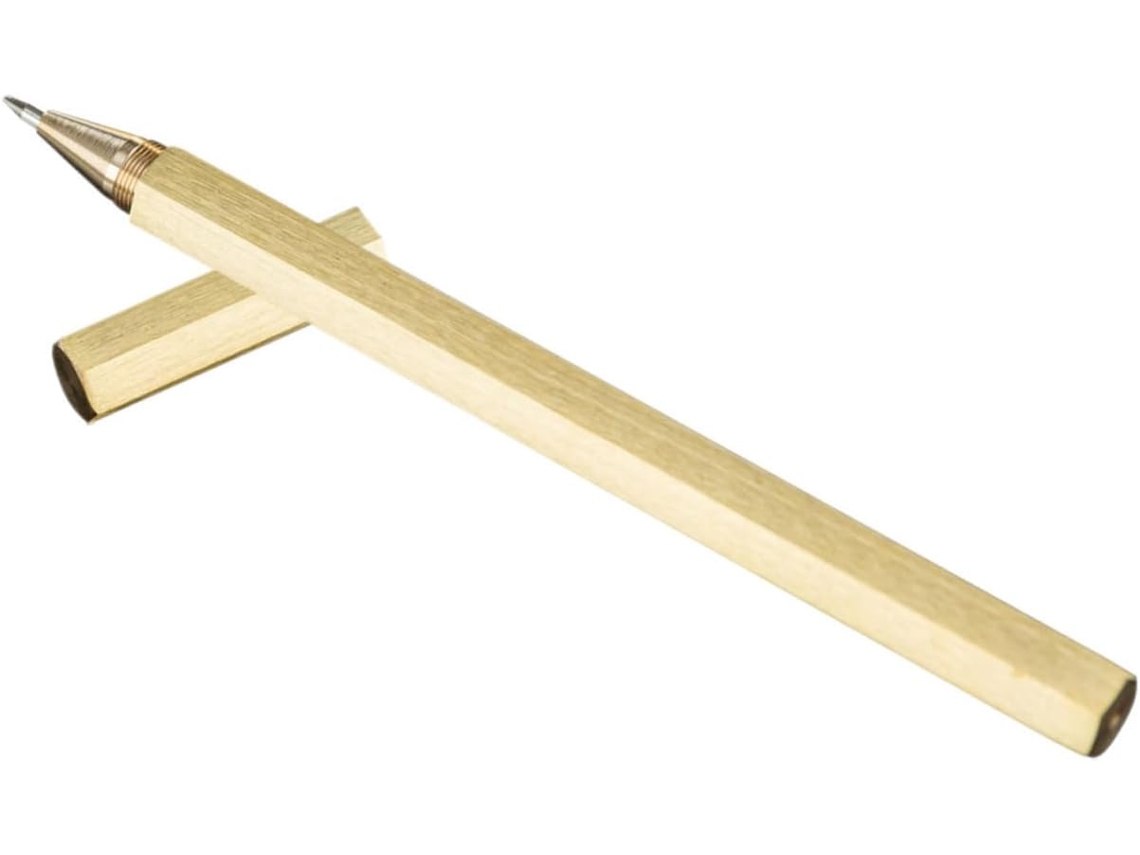 Elegante Caneta Gel Hexagonal De Cobre, Esferográfica Metal Durável