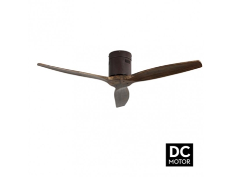 Ventilador Dc Aguilon Marrom 3 Lâminas Carvalho 5 Velocidades Sem Luz com Controle Remoto e Temporizador 132D FABRILAMP