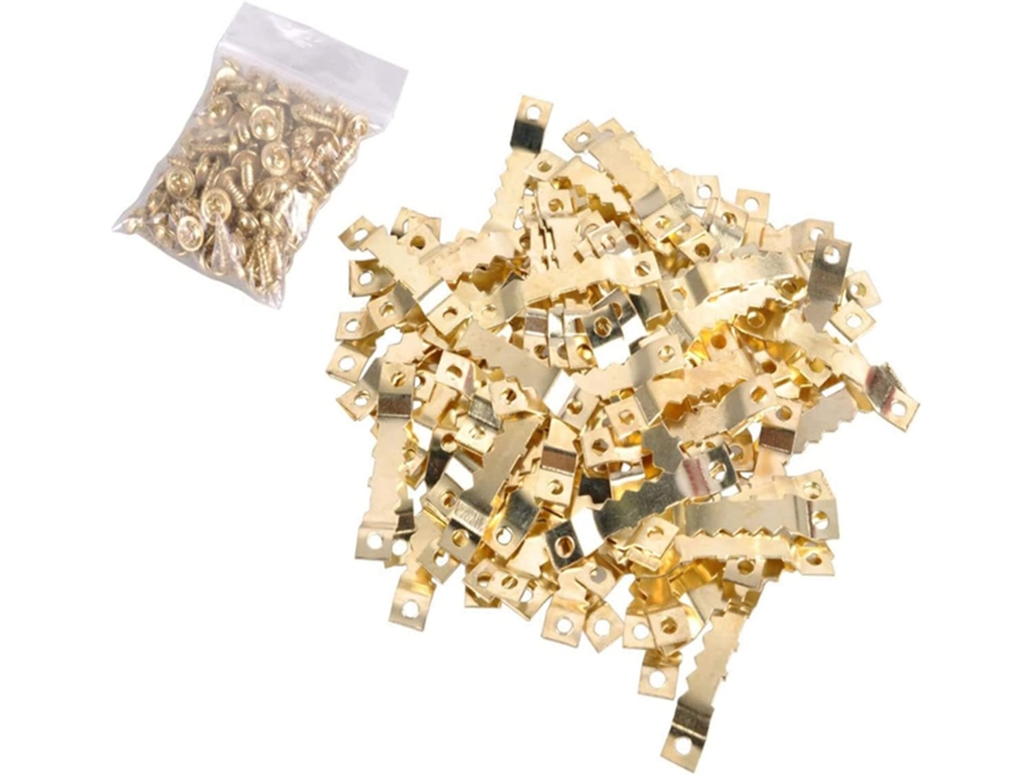 Kit De 100 Ganchos De Parede Duplos Com Parafuso Para Pendurar Quadros - Economiza Espaço Para Uso Doméstico E