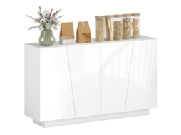 Carrinho CHEZMOI de cozinha com rodinhas, suporte para micro-ondas, gaveta, prateleiras (59x40x92cm), branco