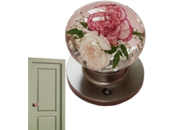 Puxador De Porta Interior Retrô Redondo Em Resina Epóxi Com Formato Flor