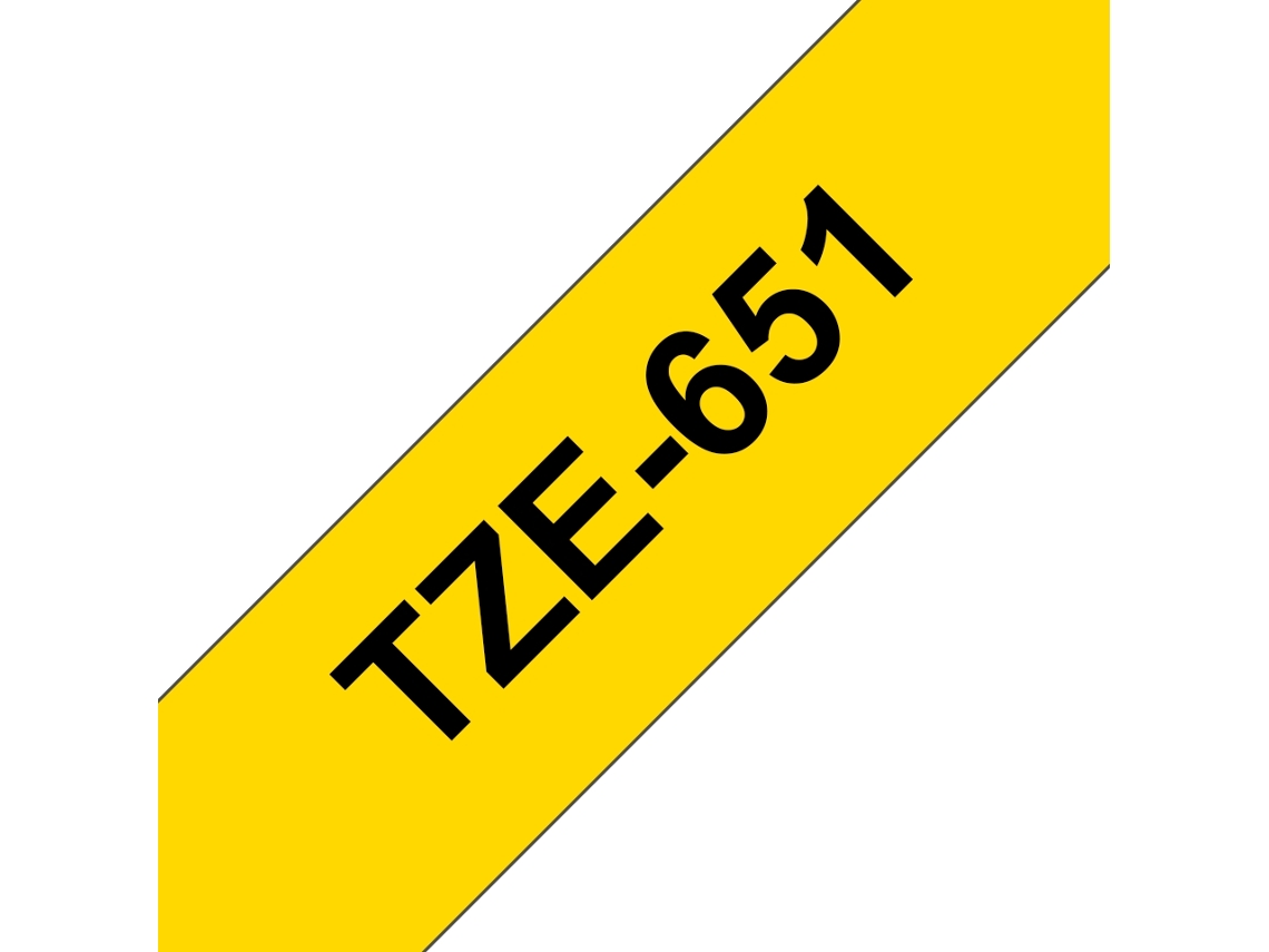 Fita Laminada Compatível Brother Tze651 Texto Preto / Fundo Amarelo 24Mm X 8M
