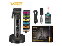 Máquina de Cortar Cabelo Elétrica com Base, Tela Lcd Recarregável, Ajuste de Potência em 5 Níveis MDUG (preto)