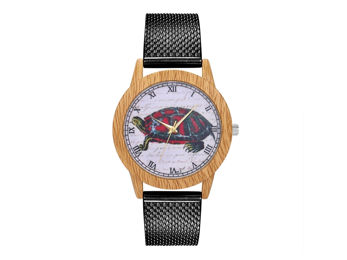 Reloj De Cuarzo Unisex Para Hombre Y Mujer Con Correa De Malla T17-f1 Negro