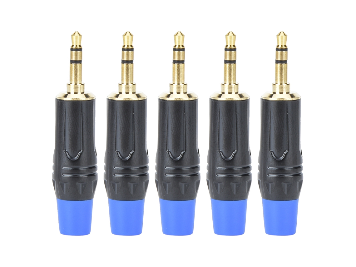 Conjunto de 5 Conectores Áudio Macho 3,5 Mm para Cabo Estéreo AQUAFORGE
