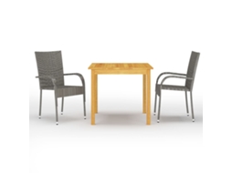 Dining Set, Dining Sets Vidaxl Cinzeto Madeira De Acácia (n/a)