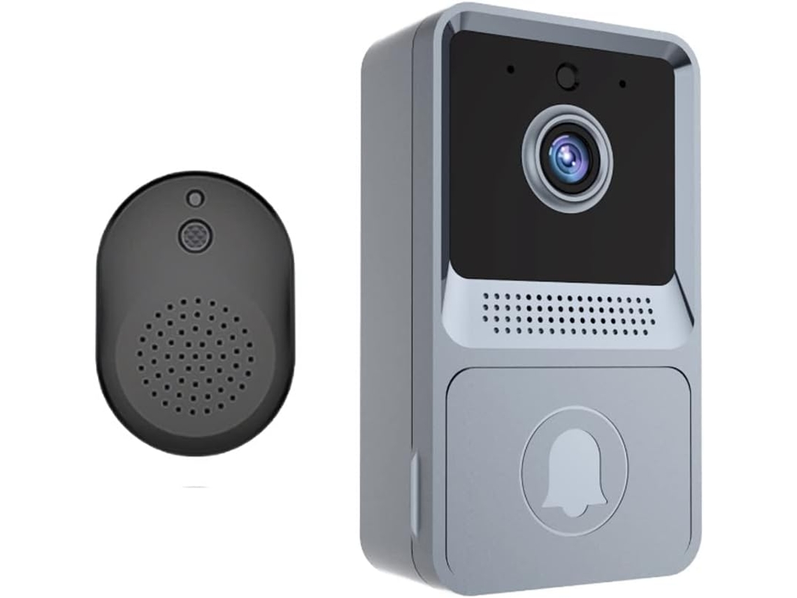 Cinza Campainha De Vídeo Sem Fio, Campainha De Vídeo Inteligente Wi Fi, Noturna Brilvibera