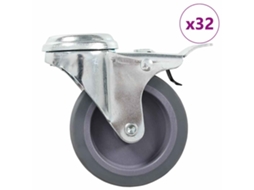 Vidaxl 32 Pcs Rodas Giratórias Com Orifício Para Parafuso 75 Mm