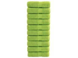 Toalhas de Hóspedes Premium Solund, 10 Unidades, Verde Maçã, 30x50 Cm, 600 G/m BRILVIBERA