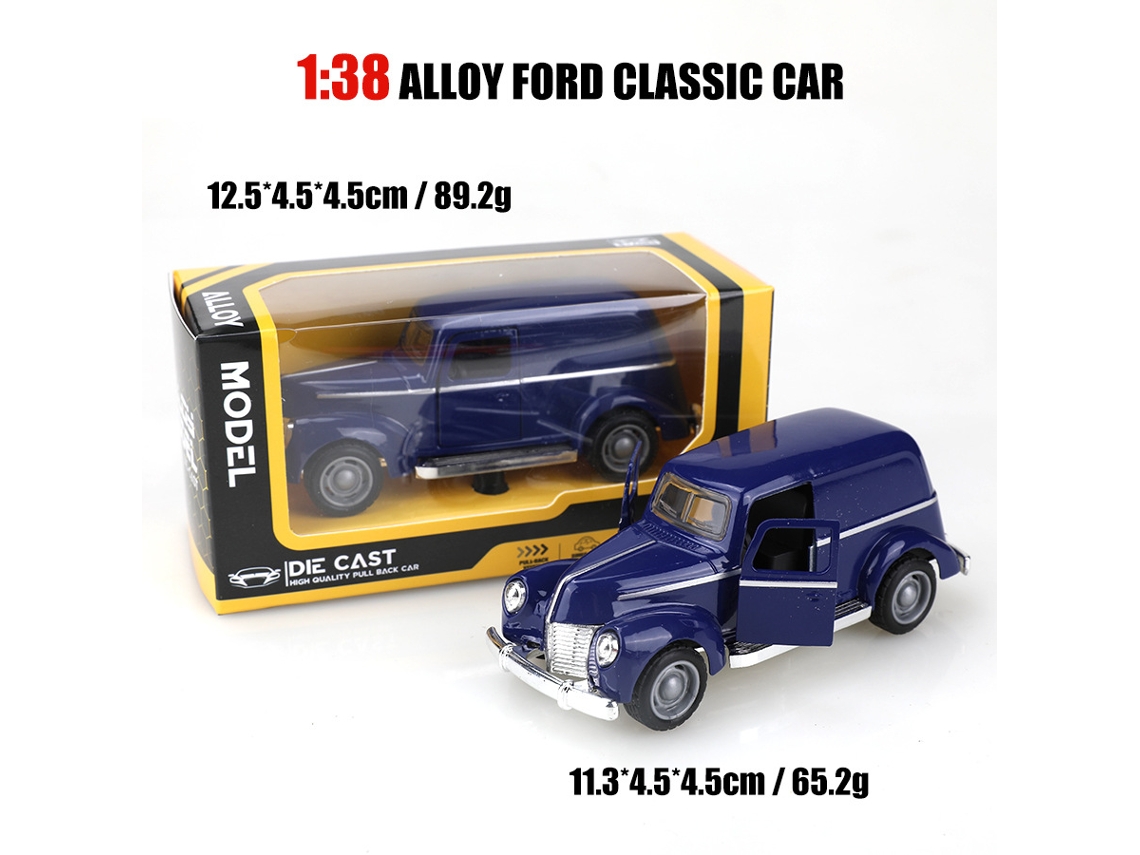 Miniatura de Carro em Escala 1/38, Modelo de Carro Clássico, Brinquedo Infantil. MDUG