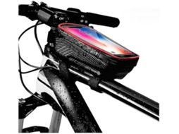 Bolsa Porta-Telefone para Bicicleta À Prova D'Água Grande Capacidade Adequada para Smartphones de Até 6 5 Polegadas Preta