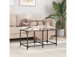 Vidaxl Mesa De Centro C/ Topo Em Vidro Transparente 78,5x40x40 Cm Aço