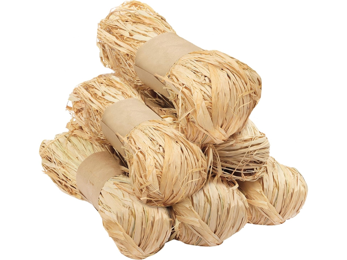 Fita De Ráfia Natural, Cordão Decorativo, Rafia Para Artesanato, Embalagem De Natal E Bouquets Pacote Com 6 (50g)