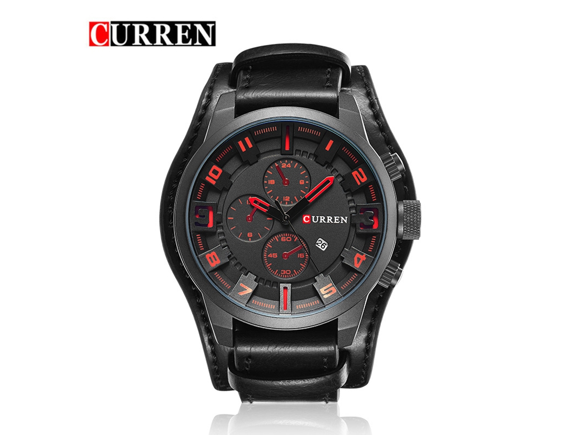 Relógio Masculino MDUG, elegante, com calendário, grande, pulseira de aço