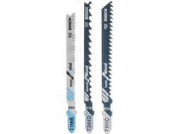 Conjunto de 3 Lâminas de Serra BOSCH Vertical Com Encabadouro em T T 111 C; T 244 D; T 118 B