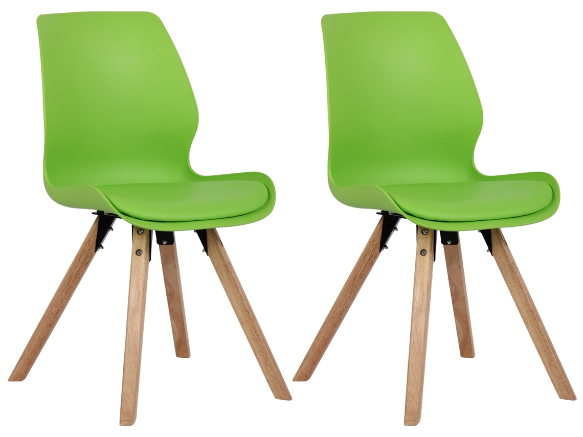 Conjunto de 2 cadeiras Luna verde/plástico CLP