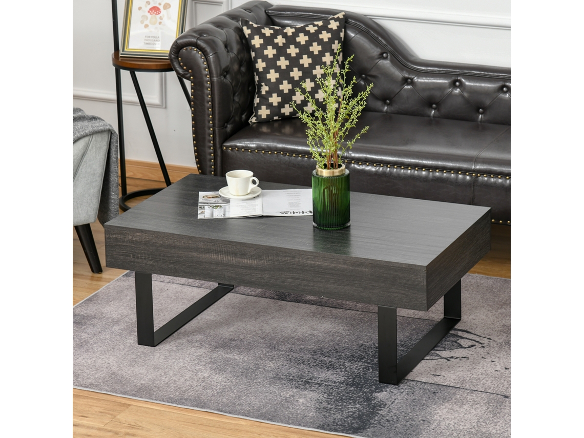 Mesa Auxiliar Com Gavetas E Prateleiras Estrutura Aço Robusta Montagem Fácil Design Contemporâneo Sala