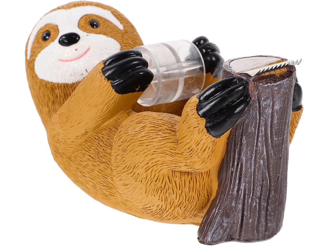Dispensador de Fita Adesiva em Formato Bicho Preguiça Popetpop, Formato de Resina, com Função Decorativa e Fácil Manuseio