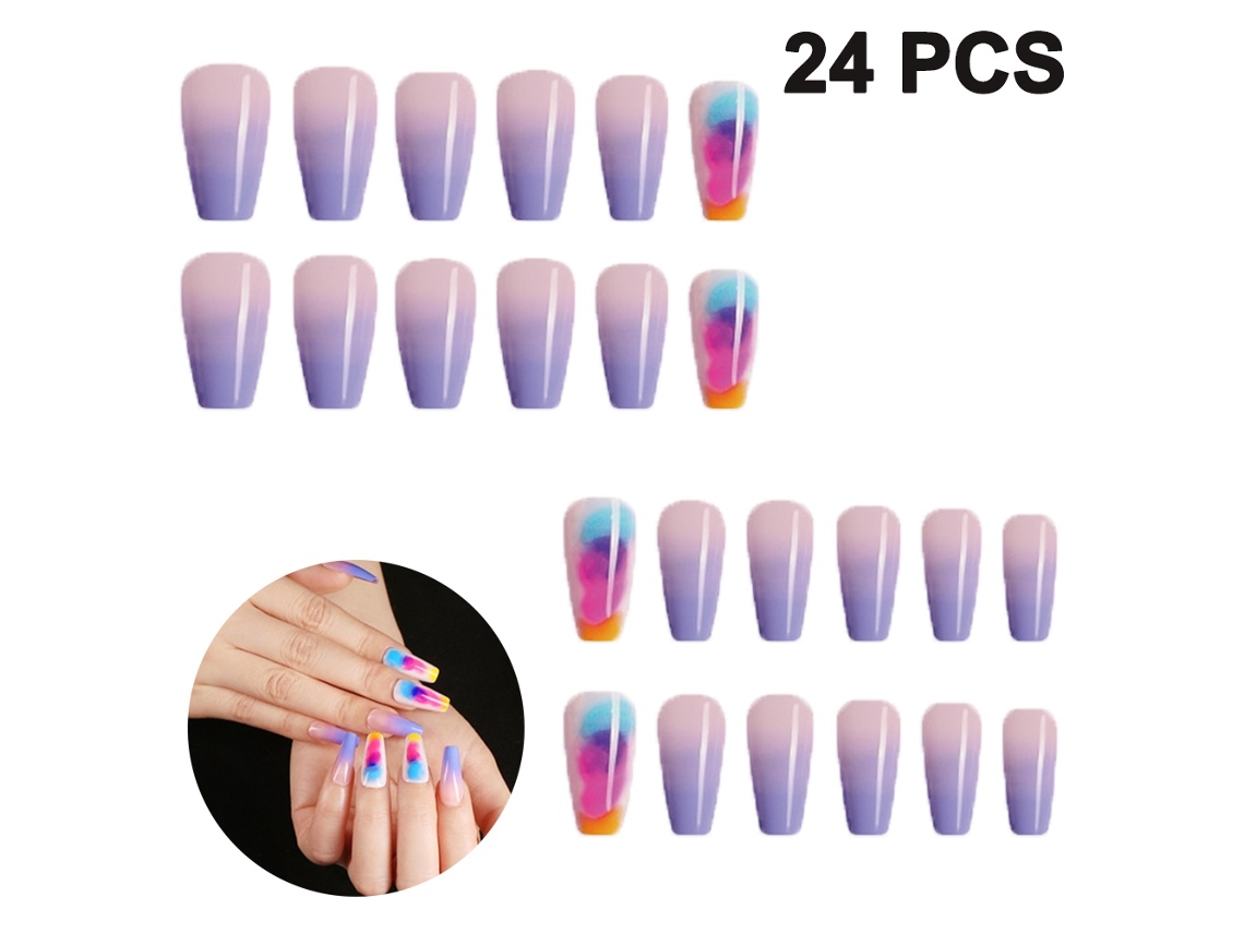 Elysve Unhas Postiças 24pcs, Em Resina