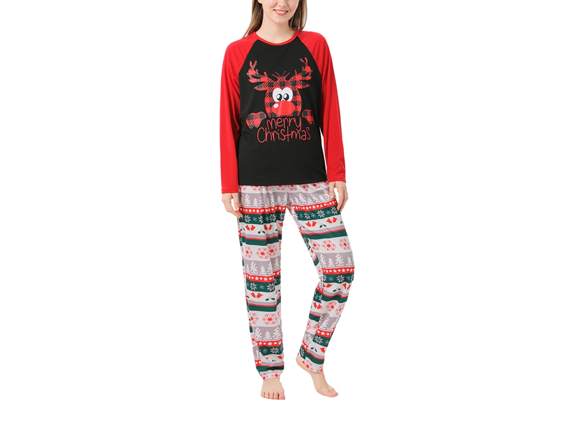 Conjunto De Pijamas De Natal Laxiscreed Em Bloco De Cores Com Estampas De Animais E Xadrez Para Família