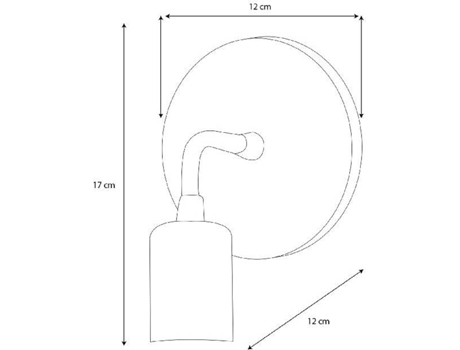 Candeeiro de Parede  HIO8681847183204 (Vermelho e Branco - Metal, Madeira)