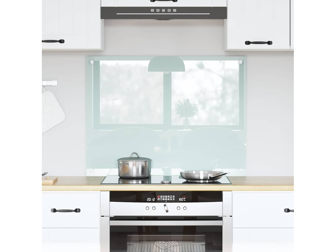 Vidaxl Painel De Cozinha Leite 80 X 60 Cm Vidro Temperado