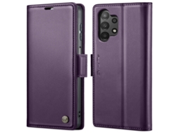 Capa Para Samsung Galaxy A04 Borboleta Fivela Litchi Textura De Telefone De Couro Rfid Antirroubo Roxo Perolado
