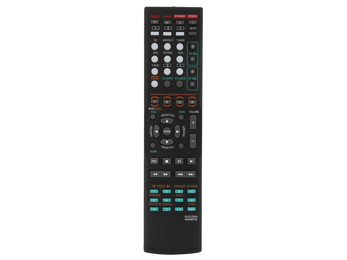Controle remoto Mali substituto para Rav284 WN05820EX, RX V363, RX V365