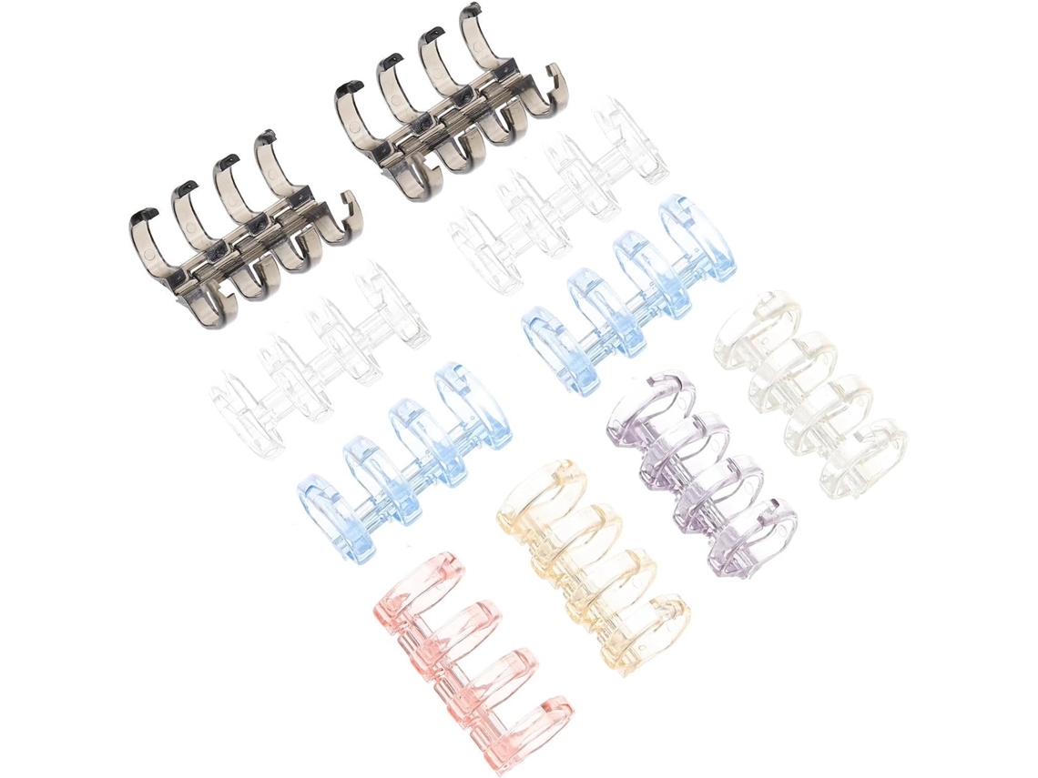 Conjunto De 10 Argolas De Plástico Segmentadas Com Quatro Furos