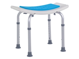Banqueta de Chuveiro TOPBRICO em alumínio e plástico antiderrapante, 6 níveis de altura ajustável (39-52cm)