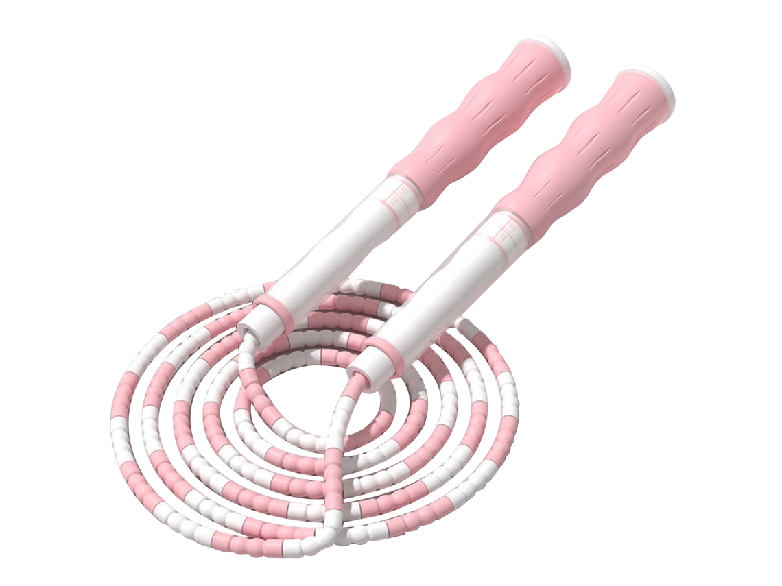 Corda De Pular Para Crianças Com Comprimento Ajustável E Cabo Antiderrapante Beaded Rosa Para Exercício Em Casa E Escola