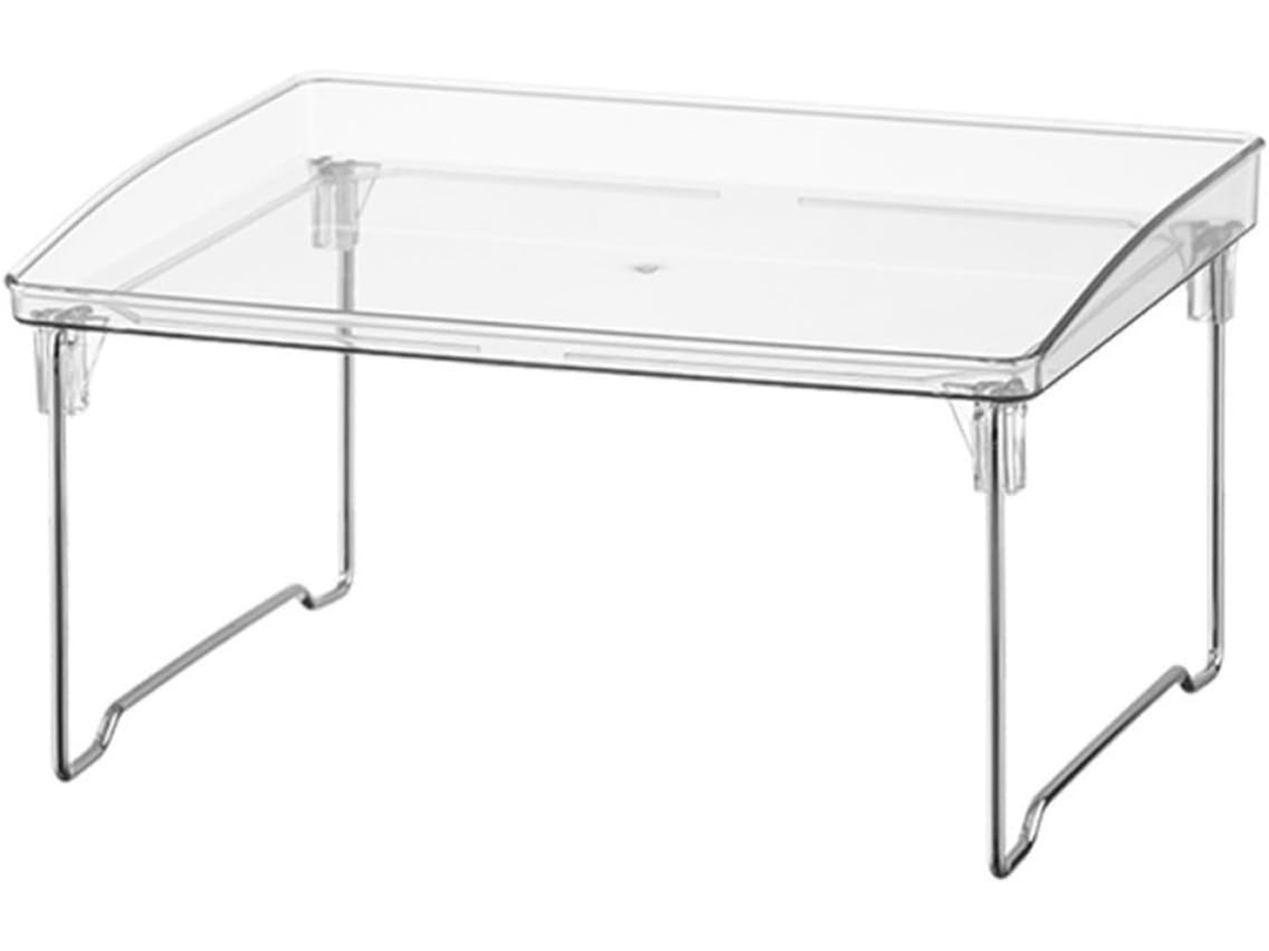 Prateleira De Armazenamento Empilhável Em Plástico E Metal Para Mesa, Armário E Banheiro