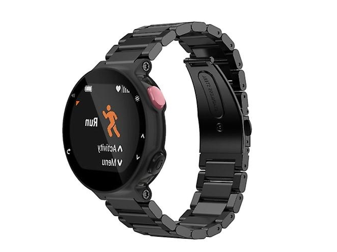 Pulseira Universal, Compatível Com Smartwatch Três Pulseiras De Aço Para Garmin Forerunner 220/ 230/ 235/ 630/ 620/ 735, Preta, Acabamento Moderno