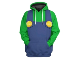Moletom Com Capuz Unissex Adulto Mario Luigi Peach Bowser Donkey Kong Filme Super Brothers Cosplay Luigi