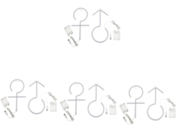 Conjunto de 8 luminárias de parede de LED neon com logotipo, luz indicadora de gênero, rosa e azul, alimentação USB ou por bateria. SFUSHOS