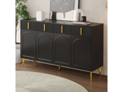 Aparador De 4 Portas Com Laminado Removível, Ideal Para Sala De Estar Ou De Jantar, Dimensões 14037,882 Cm. Mega Echo Trade Shop