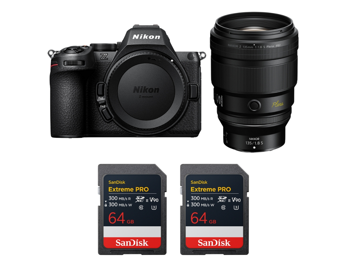 Z5 Ii + 135mm F/1.8 S Plena + 2 Sandisk 64gb Extreme Pro Uhs ii Sdxc + Ebook “20 Dicas para Fotos Que Impressionam” NIKON