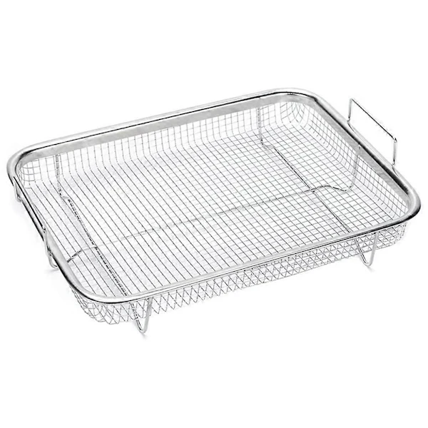 Pp 1 Cesto Para Fritadeira A Ar Para Forno, Cesto De Grelha Em Aço Inoxidável, Cesto De Malha Antiaderente, Bandeja Para Fritadeira A Ar