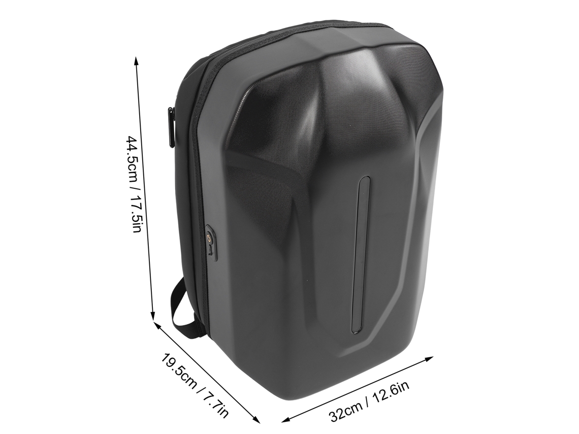 Mochila LED com visor colorido programável, mochila portátil para motocicleta/ciclismo, capacidade para 18 luzes, estojo rígido à prova d'água.