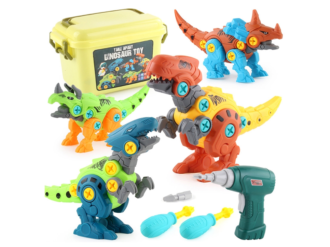 Mali brinquedo de Dinossauro Desmontável com Parafusadeira Elétrica Blocos Educativos para Crianças