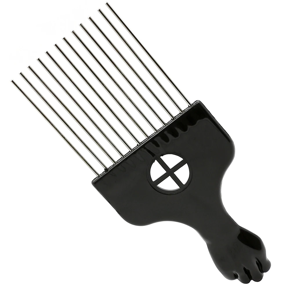 Pacote com 1 Pente Garfo Africano de Aço Inoxidável com Dentes Largos e Agulhas Metálicas MDUG (estilo 3)
